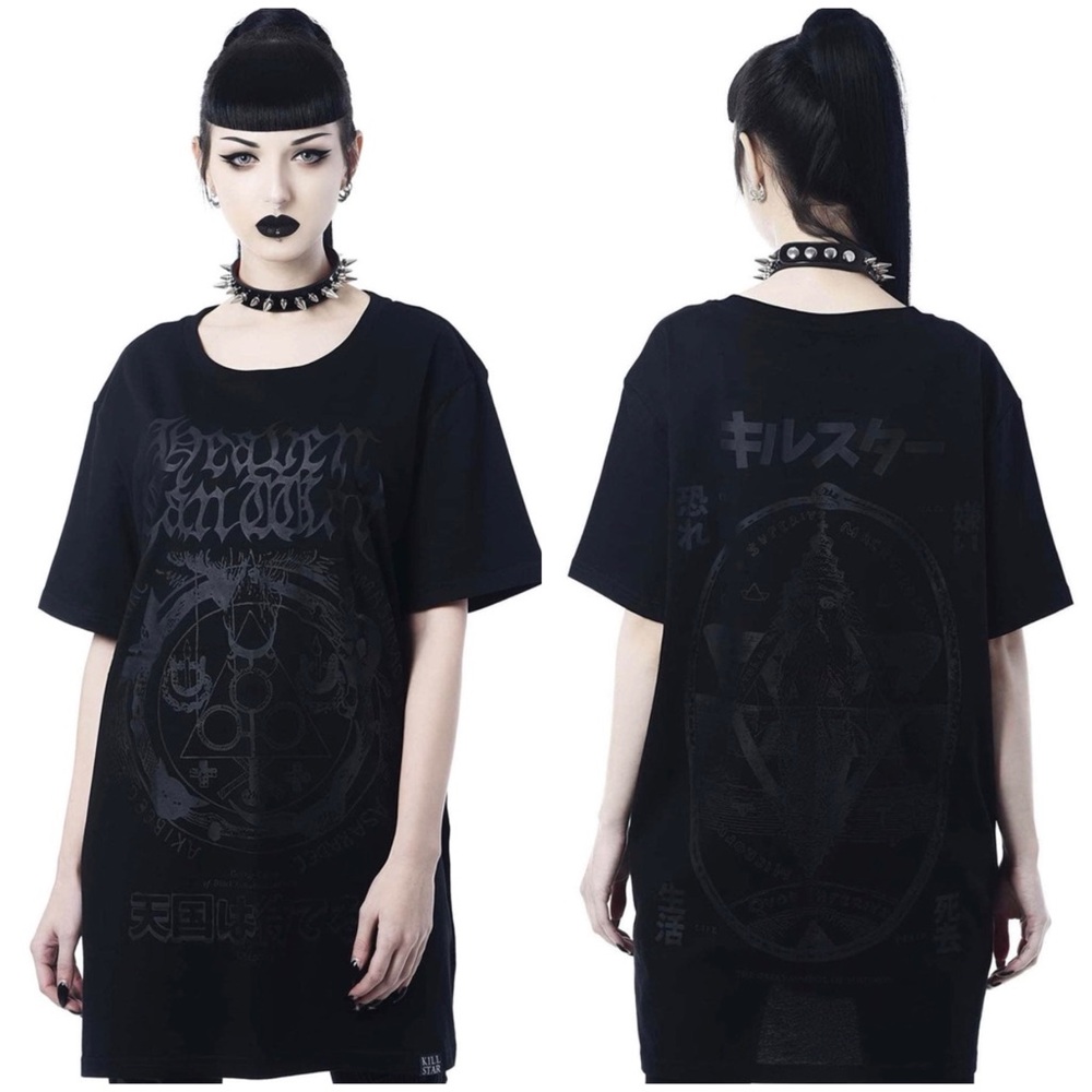 Killstar Heaven Can Wait Black Unisex Graphic Tee L